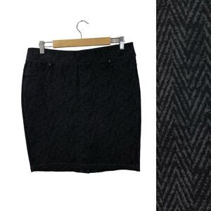 Liverpool 10 / 30 Mini Skirt Stretch Elastic Waist Black Gray Womens